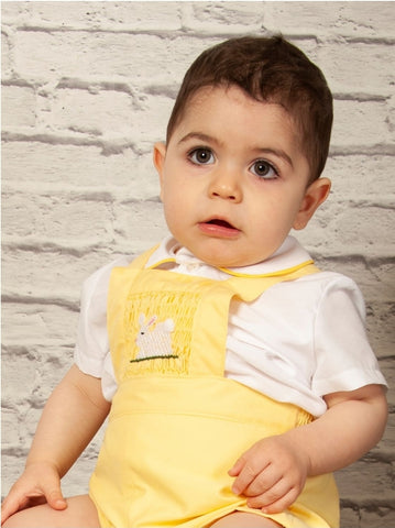 Sonata SS22 Baby Boys Smocked Easter Bunny Dungarees VE2222 - MADE TO ORDER