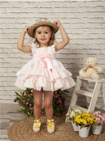 Sonata SS22 Spanish Girls Baby Pink Puffball Dress - MADE TO ORDER