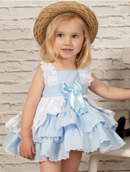 Sonata SS22 Spanish Girls Baby Blue Puffball Dress - MADE TO ORDER