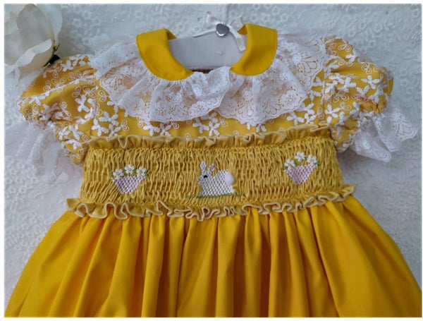 Sonata SS22 Spanish Girls Smocked Easter Bunny Dress - MADE TO ORDER