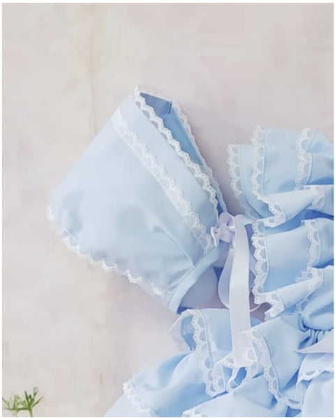 Sonata SS22 Spanish Girls Blue Ruffled Puffball Dress - MADE TO ORDER