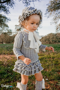 Rahigo Spanish Baby Girls Grey Skirt & Jumper 22276 - 3,6m NON RETURNABLE