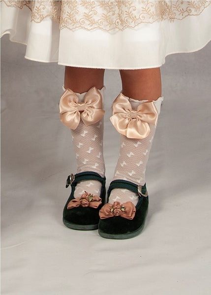 Sonata Spanish Girls Lace Bow Socks - MADE TO ORDER