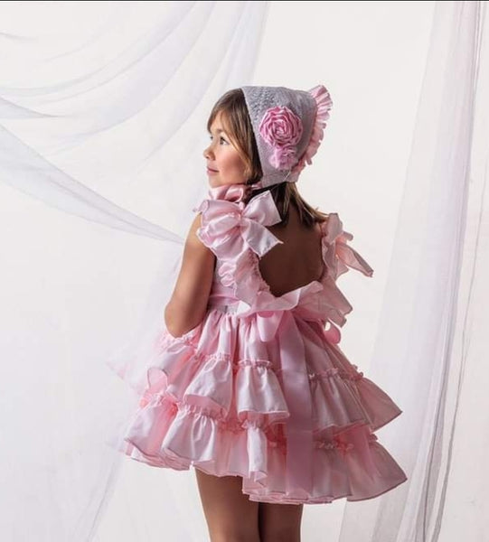 Ela Confeccion SS23 Spanish Pink Puffball Dress - MADE TO ORDER