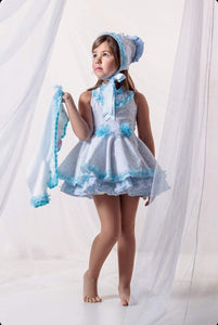 Ela Confeccion SS23 Spanish Blue Star Puffball Dress - MADE TO ORDER