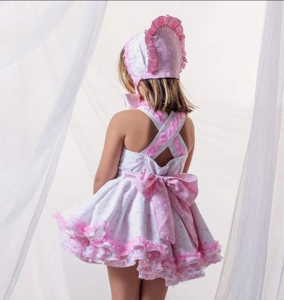 Ela Confeccion SS23 Spanish Pink Star Puffball Dress - MADE TO ORDER