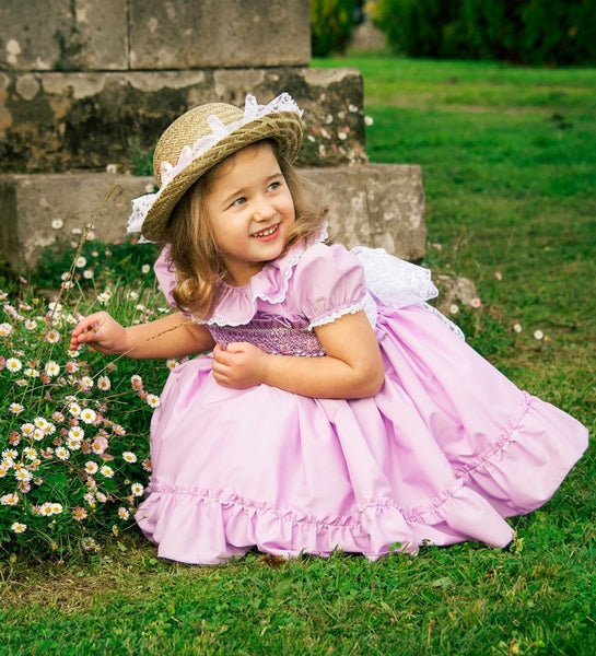 Sonata Infantil Spanish Girls Lavender Smocked Dress VE2115 - MADE TO ORDER
