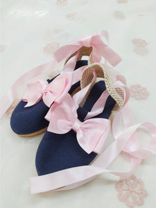 Sonata Spanish Girls Navy & Pink Summer Shoes VE2134 - MADE TO ORDER