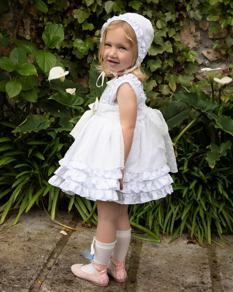 Sonata SS22 Girls White Tulle Puffball Dress VE2232 - Made To Order