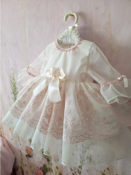 Sonata Spanish Girls Pink Special Occassion/Christening Dress - MADE TO ORDER