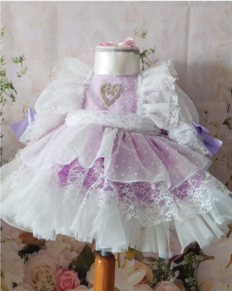 Sonata Spanish Girls Lilac Lace Orquidia Special Occassion/Christening Dress - MADE TO ORDER