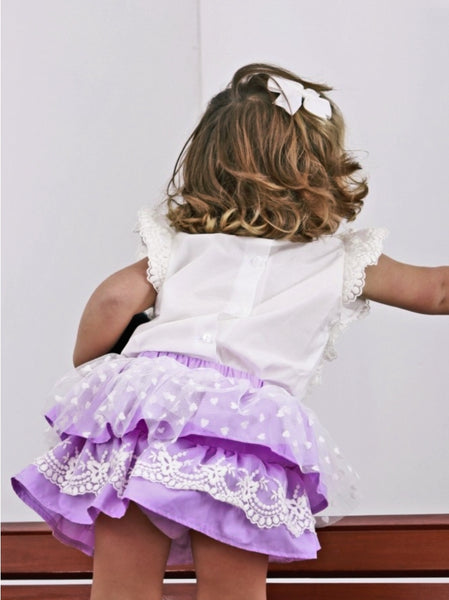 Sonata Spanish Girls Lilac Tulle Heart Skirt Set MOD11 - MADE TO ORDER