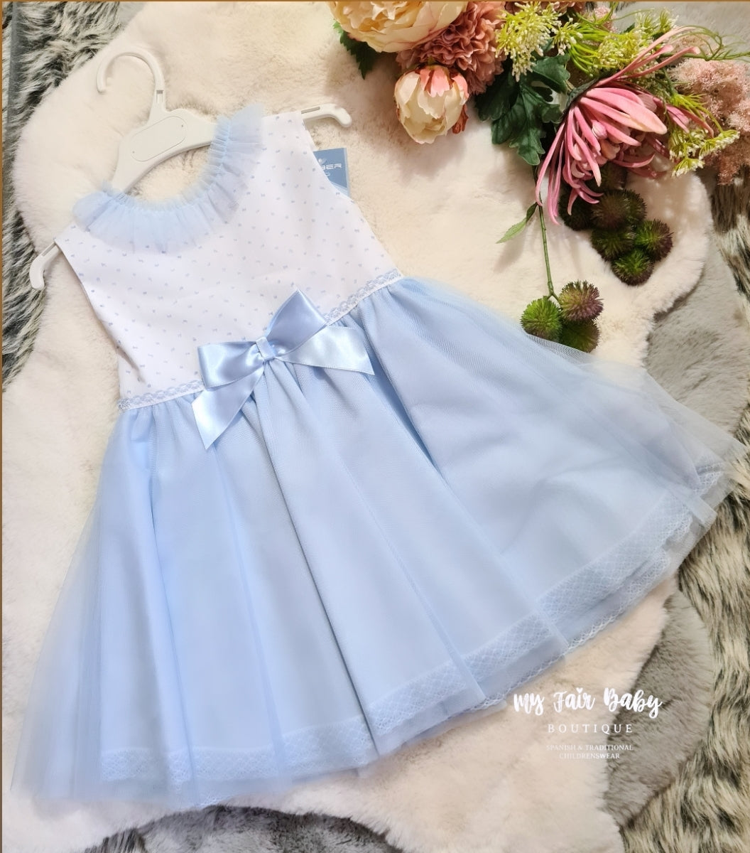Ceyber SS23 Spanish Older Girls Blue & White Tulle Summer Dress MC9449