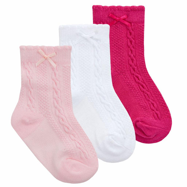 Baby Girls Coloured 3PK Ankle Socks - 2 Variants