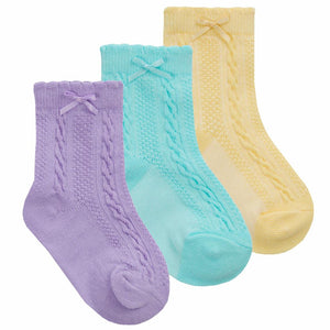 Baby Girls Coloured 3PK Ankle Socks - 2 Variants