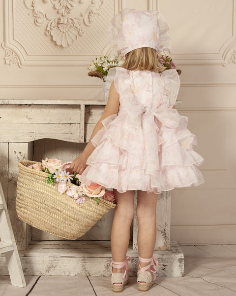 Sonata SS23 Spanish Girls Pink Tulle Puffball Dress VE2311 - MADE TO ORDER