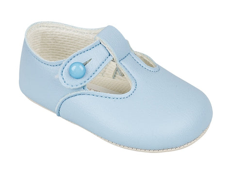 Baby Boys Blue Baypod Soft Soled T-Bar Shoes