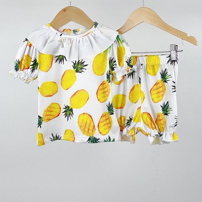 Spanish Style Baby Girls Pineapple Short & T-Shirt Set - 6-18m