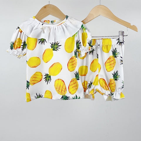 Spanish Style Baby Girls Pineapple Short & T-Shirt Set - 6-18m