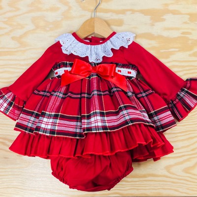 Traditional Baby Girls Red Tartan Puffball Dress ~ 12m NON RETURNABLE