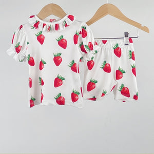 Spanish Style Baby Girls Strawberry Short & T-Shirt Set - 6,12m