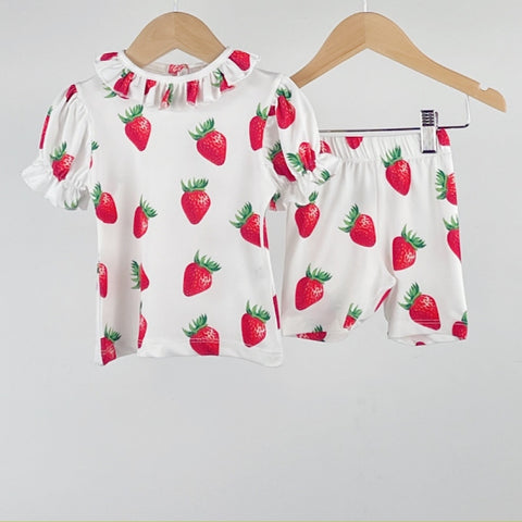 Spanish Style Baby Girls Strawberry Short & T-Shirt Set - 6,12m
