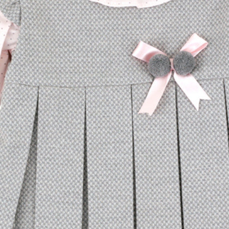 Spanish Baby Girls Grey Woven Mock Pinafore Dress ~ 12m NON RETURNABLE
