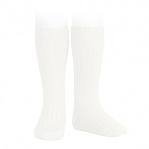 Condor Knee High Ribbed Socks - COL 202 Cream